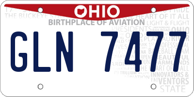 OH license plate GLN7477