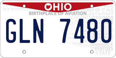 OH license plate GLN7480