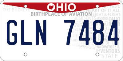 OH license plate GLN7484