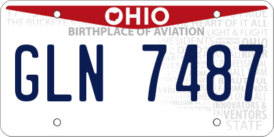 OH license plate GLN7487