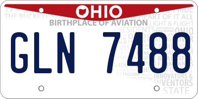 OH license plate GLN7488