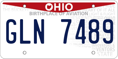 OH license plate GLN7489