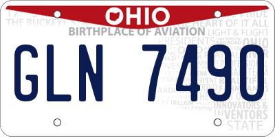 OH license plate GLN7490
