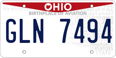 OH license plate GLN7494
