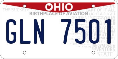 OH license plate GLN7501