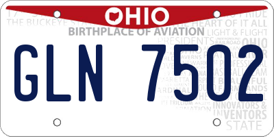 OH license plate GLN7502