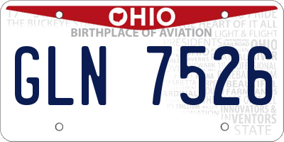OH license plate GLN7526