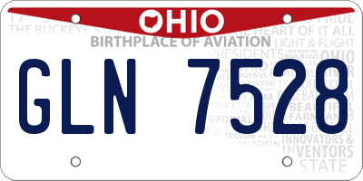 OH license plate GLN7528