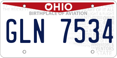 OH license plate GLN7534