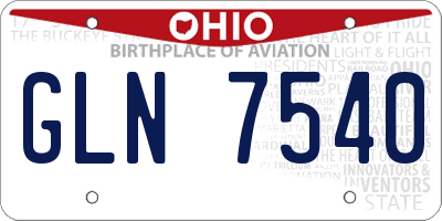 OH license plate GLN7540