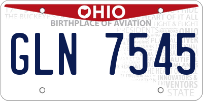 OH license plate GLN7545