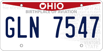 OH license plate GLN7547