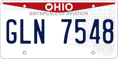 OH license plate GLN7548