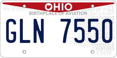 OH license plate GLN7550