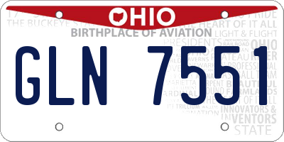 OH license plate GLN7551