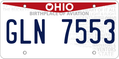 OH license plate GLN7553