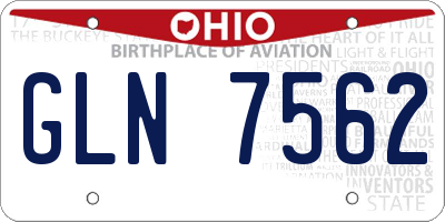 OH license plate GLN7562