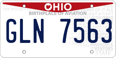 OH license plate GLN7563