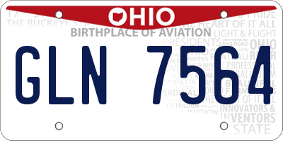 OH license plate GLN7564