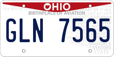 OH license plate GLN7565