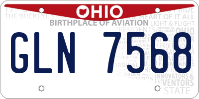 OH license plate GLN7568