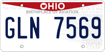 OH license plate GLN7569