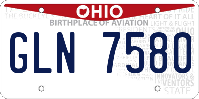 OH license plate GLN7580