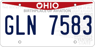 OH license plate GLN7583