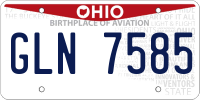OH license plate GLN7585
