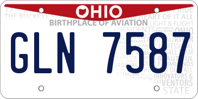 OH license plate GLN7587