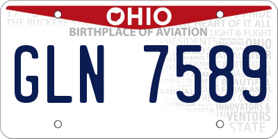 OH license plate GLN7589