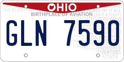 OH license plate GLN7590
