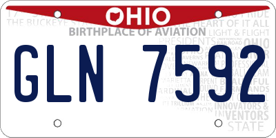 OH license plate GLN7592