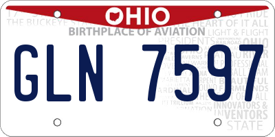 OH license plate GLN7597