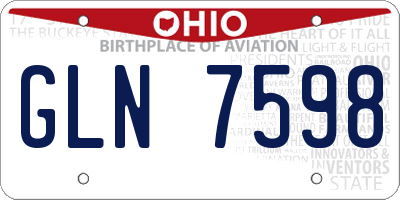 OH license plate GLN7598