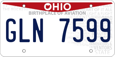OH license plate GLN7599