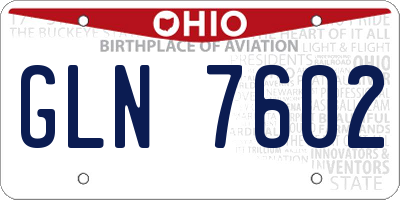 OH license plate GLN7602