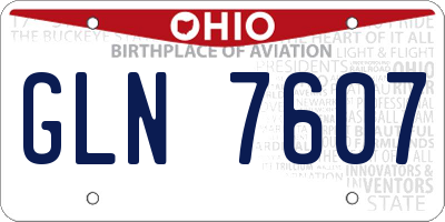 OH license plate GLN7607