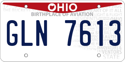 OH license plate GLN7613