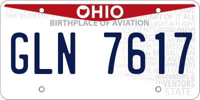 OH license plate GLN7617