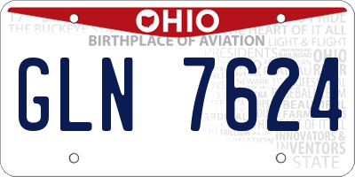 OH license plate GLN7624
