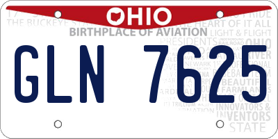 OH license plate GLN7625