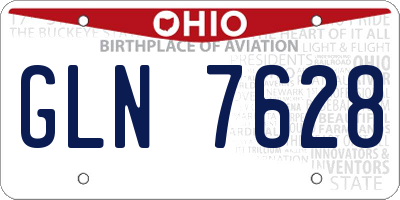 OH license plate GLN7628