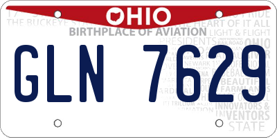 OH license plate GLN7629