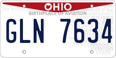 OH license plate GLN7634