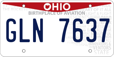 OH license plate GLN7637