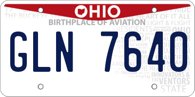 OH license plate GLN7640