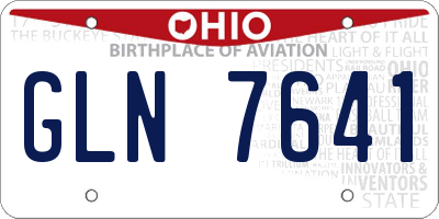 OH license plate GLN7641