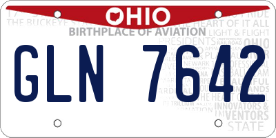 OH license plate GLN7642