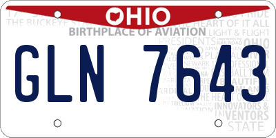 OH license plate GLN7643